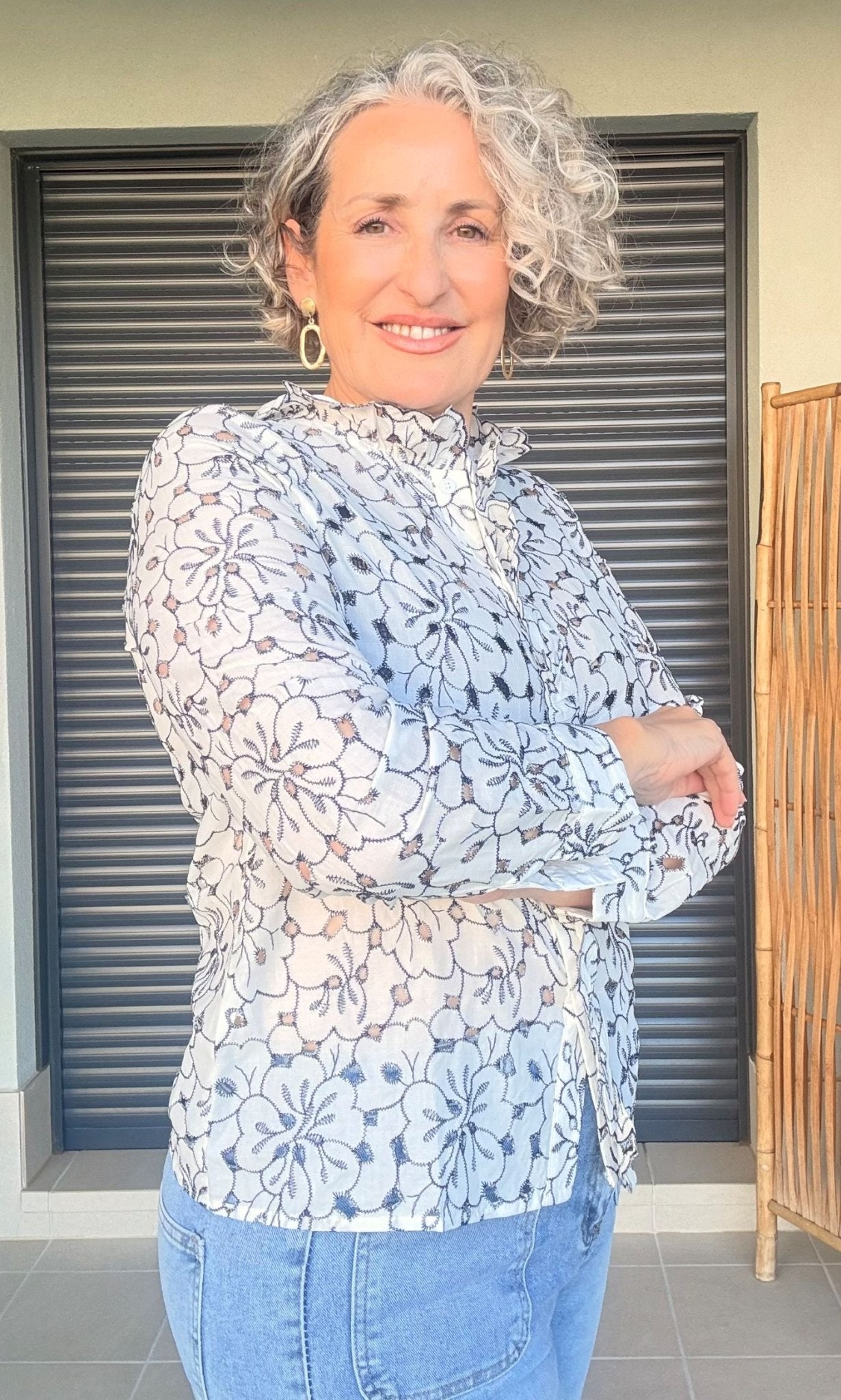 Blusa Perforada Blanca - Blusa Romántica de Algodón - Siro Modas