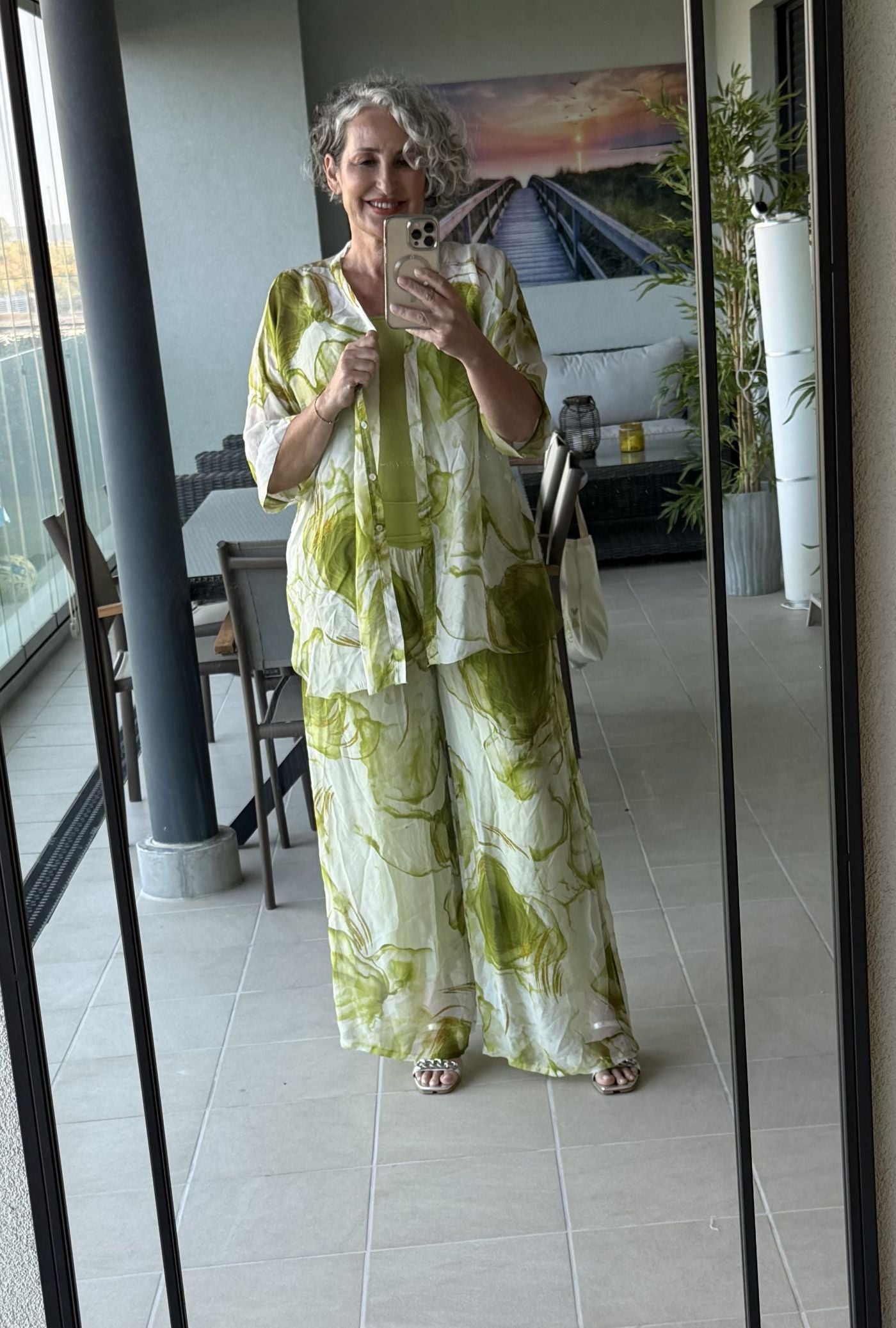 Conjunto 3 Piezas Verde Estampado