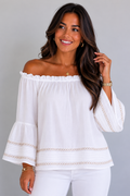 Blusa Blanca Hombros Descubiertos