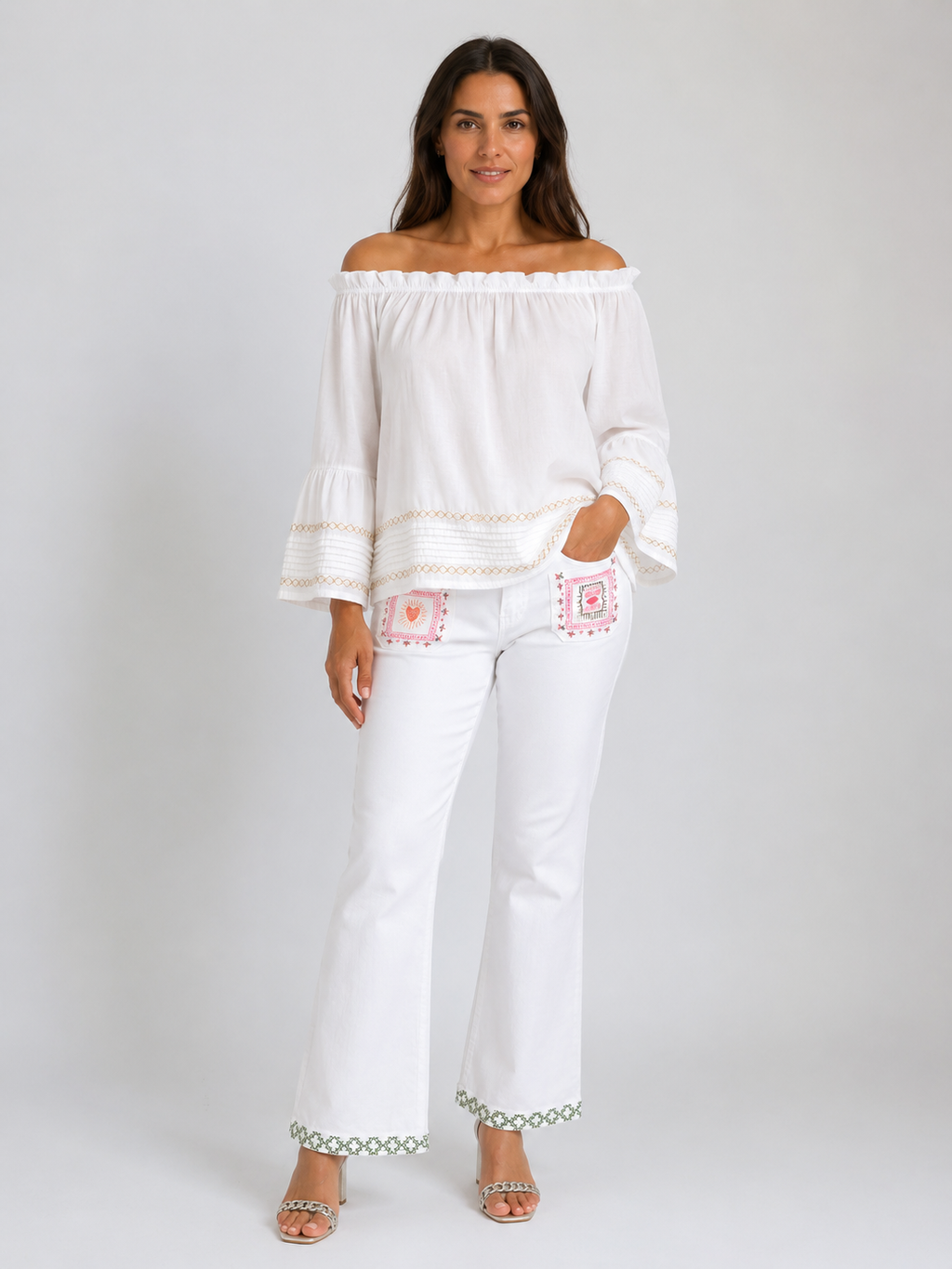 Blusa Blanca Hombros Descubiertos
