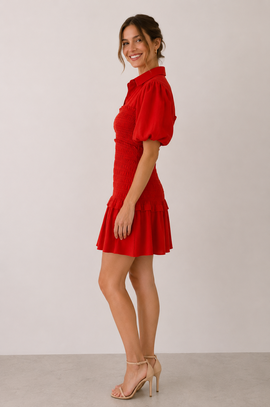 Vestido Camisero Nido de Abeja