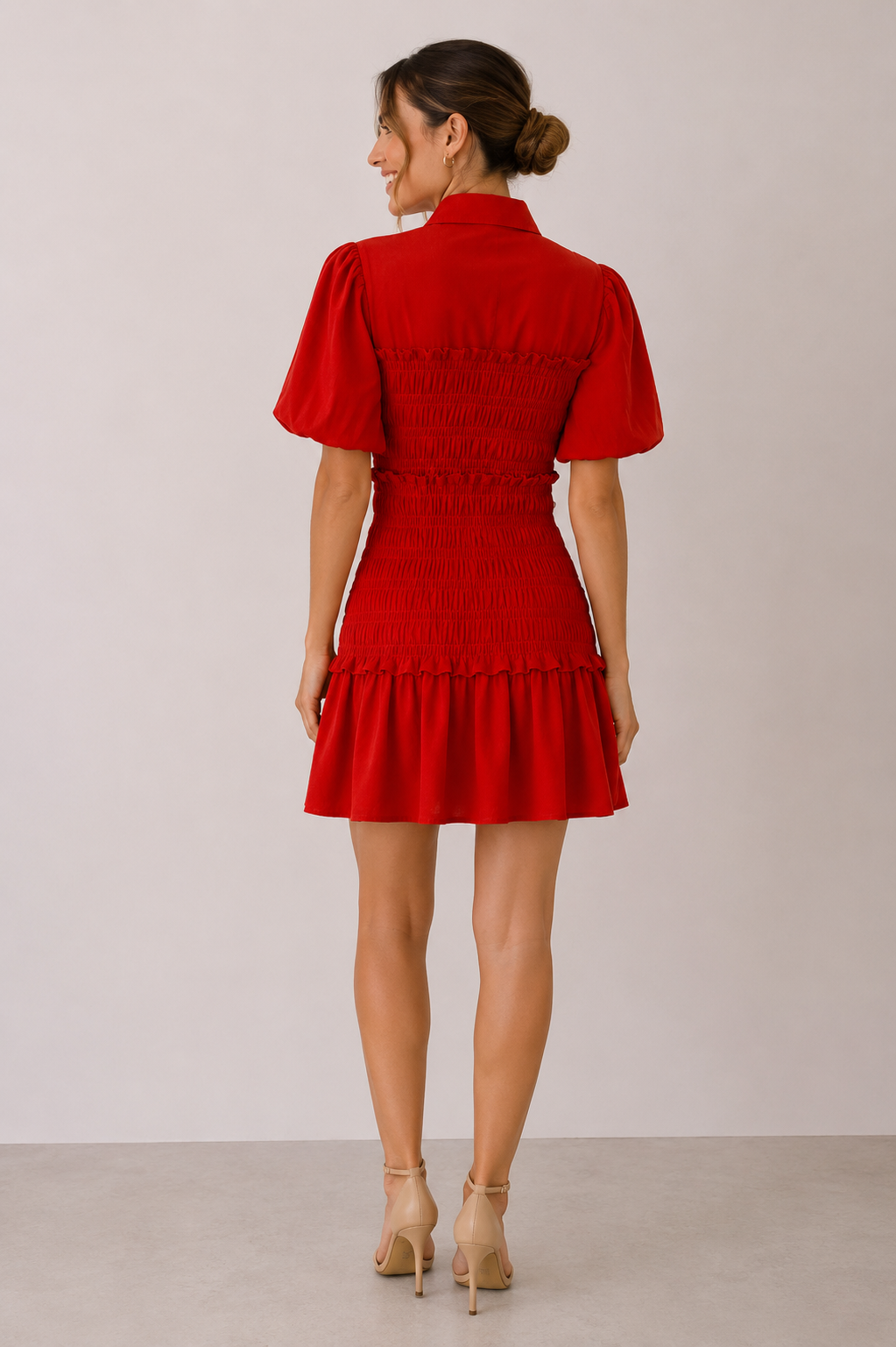 Vestido Camisero Nido de Abeja