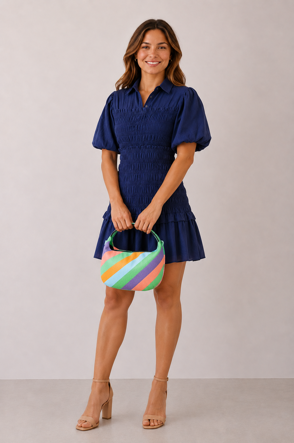Vestido Camisero Nido de Abeja
