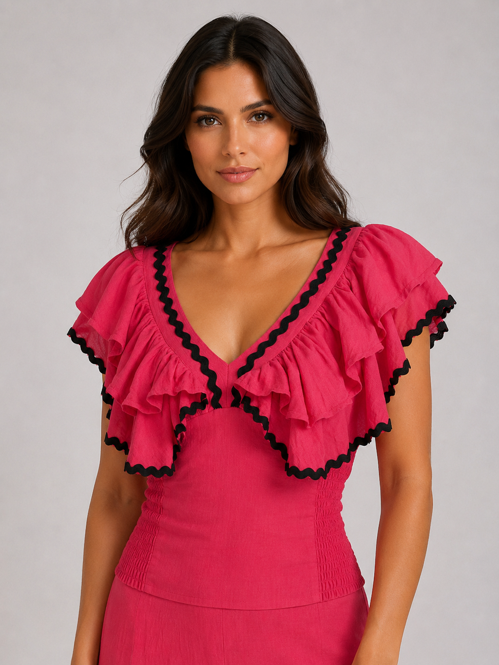 Conjunto Falda y Blusa Rojo Tostado