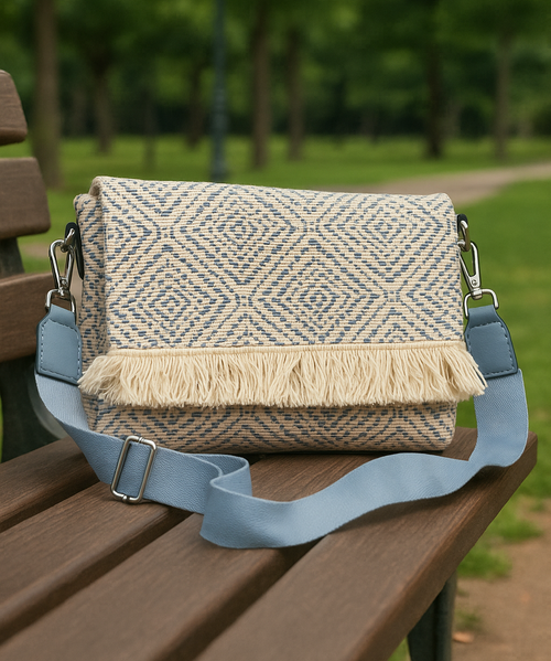 Bolso Bandolera Boho con Textura Tejida