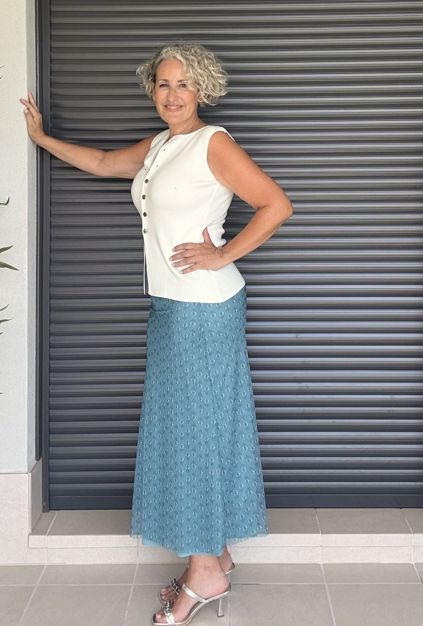 Falda de Tul Estampada Verde - Siro Modas