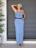 Vestido Denim Palabra de Honor