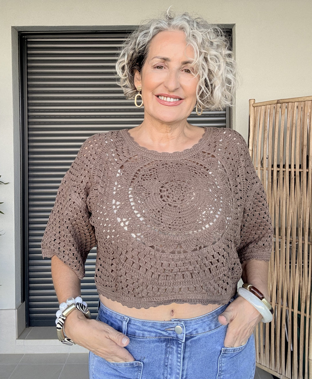 Top de crochet Café