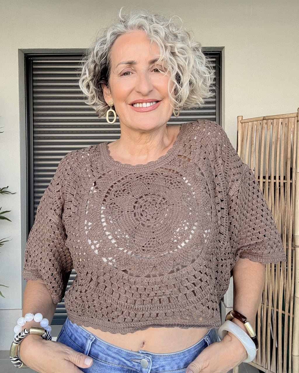 Top de crochet Café