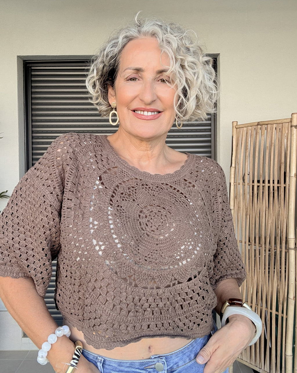 Top de crochet Café