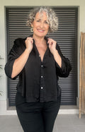 Camicia Nera Satinata