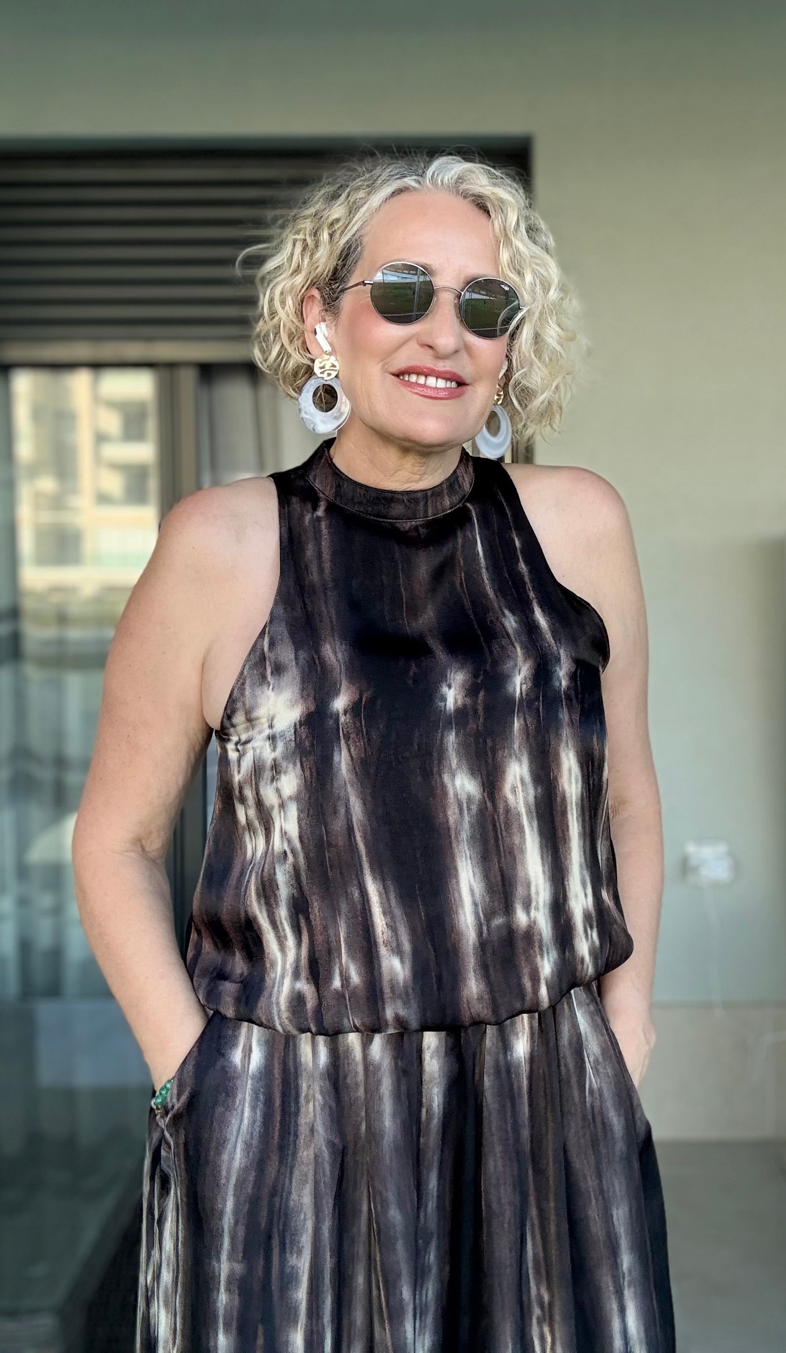 Conjunto Top Halter y Falda Midi Tie-Dye