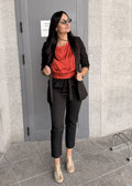 Ensemble blazer et pantalon noir taille haute
