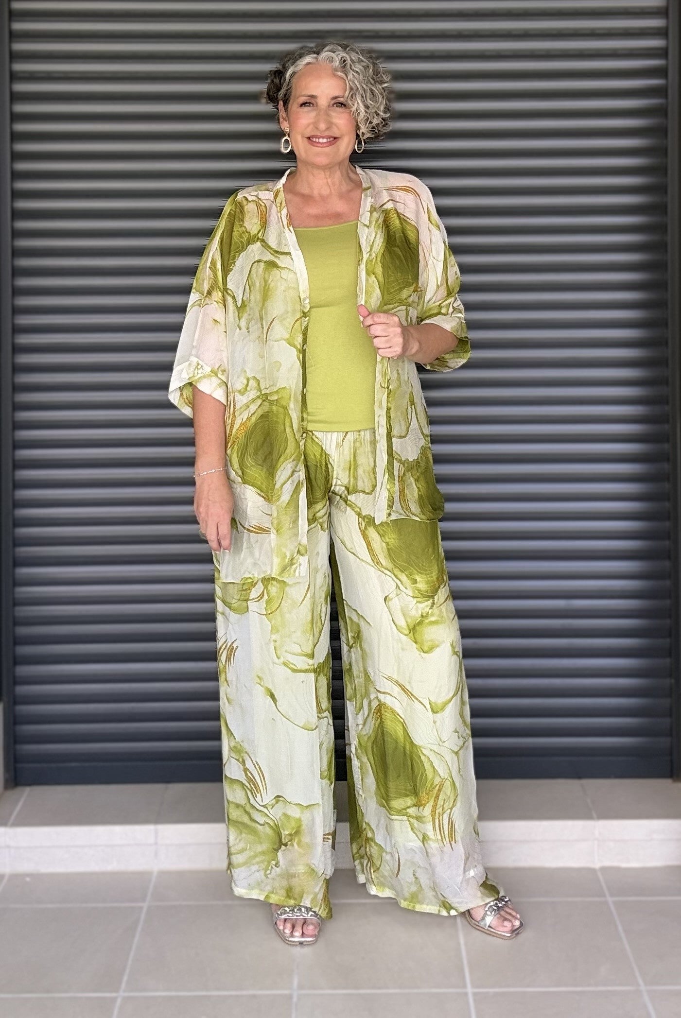 Conjunto 3 Piezas Verde Estampado