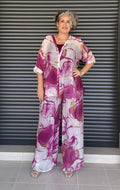 Conjunto 3 Piezas Estampado Fucsia
