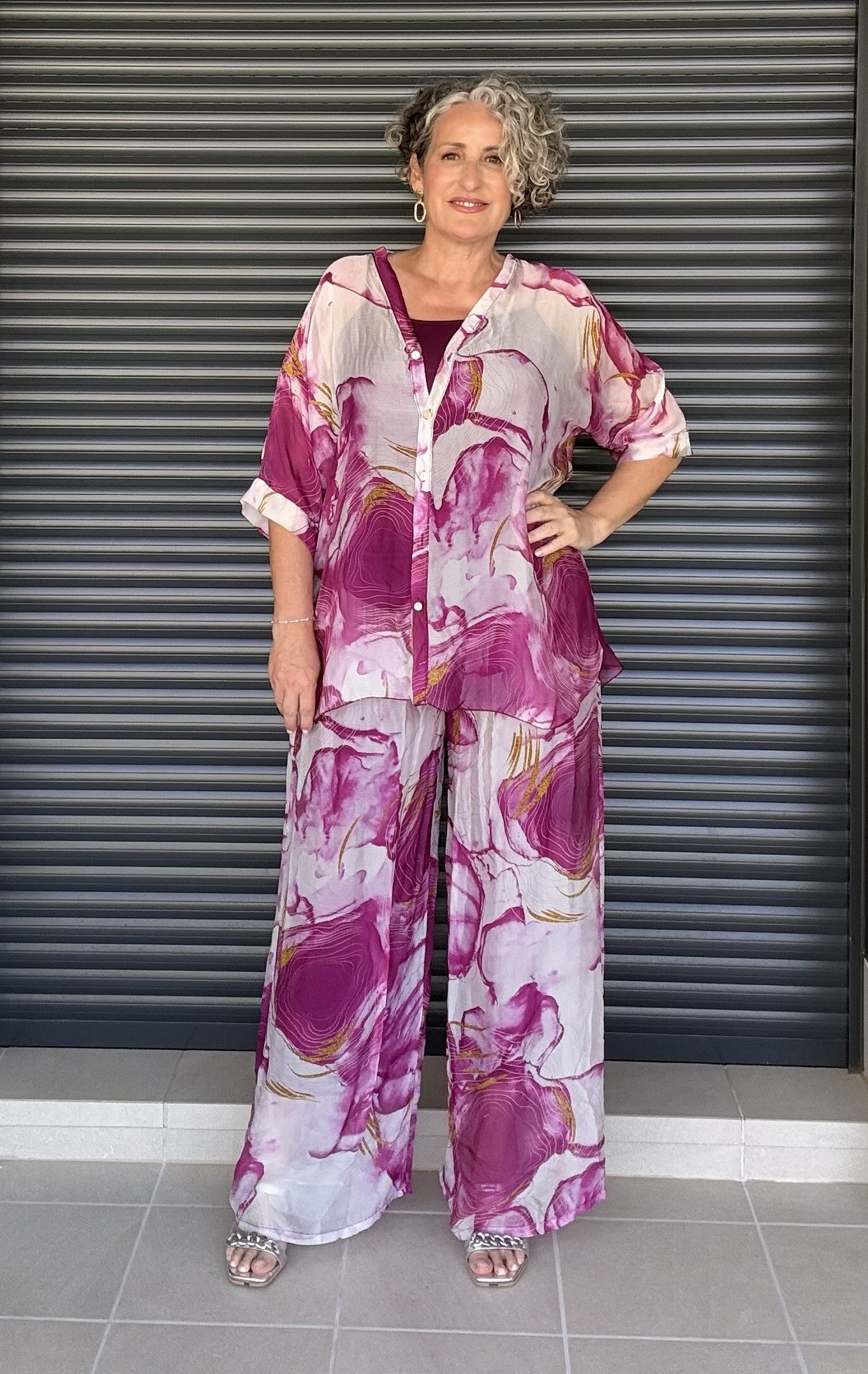Conjunto 3 Piezas Estampado Fucsia