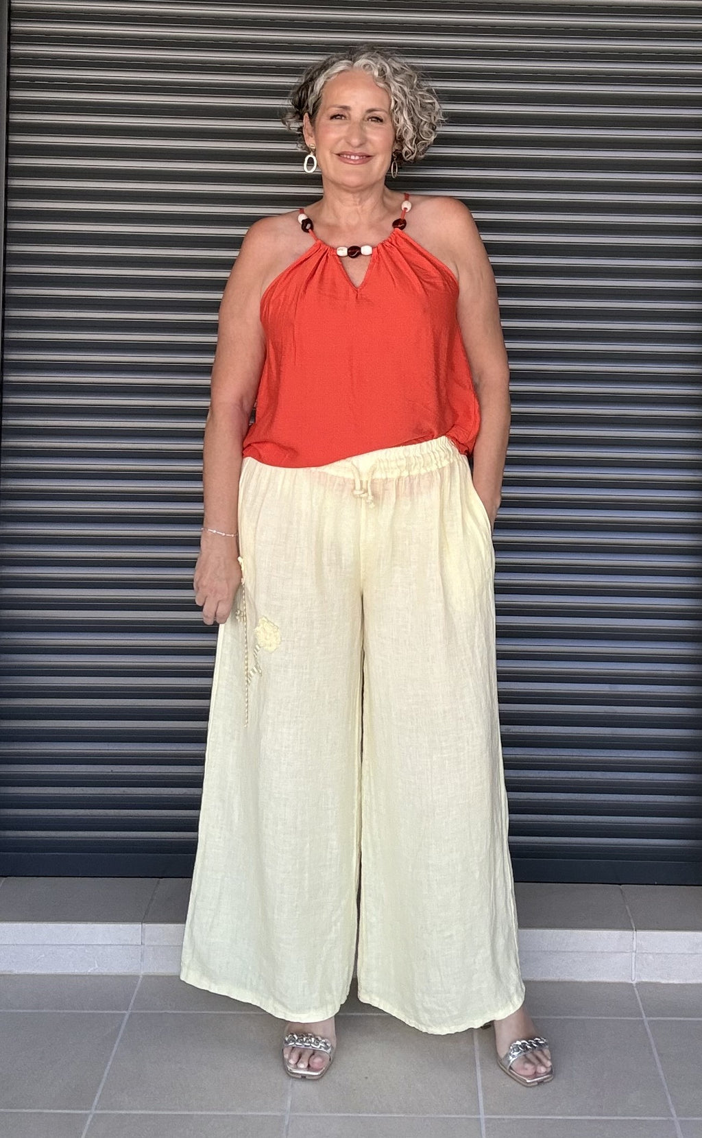 Pantalón Lino Amarillo