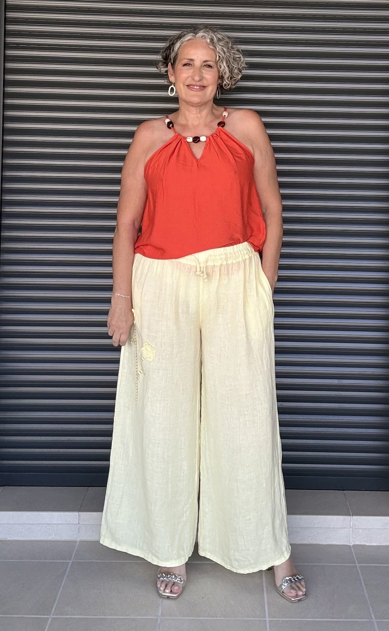 Pantalón Lino Amarillo