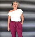 T-shirt con Scollatura alla Bardot Bianca