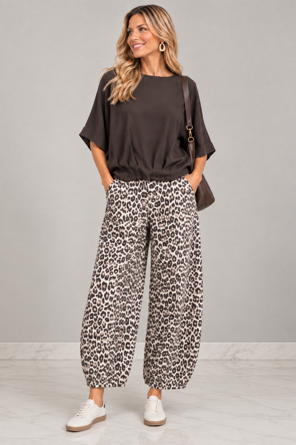Blusa oversize marrón chocolate