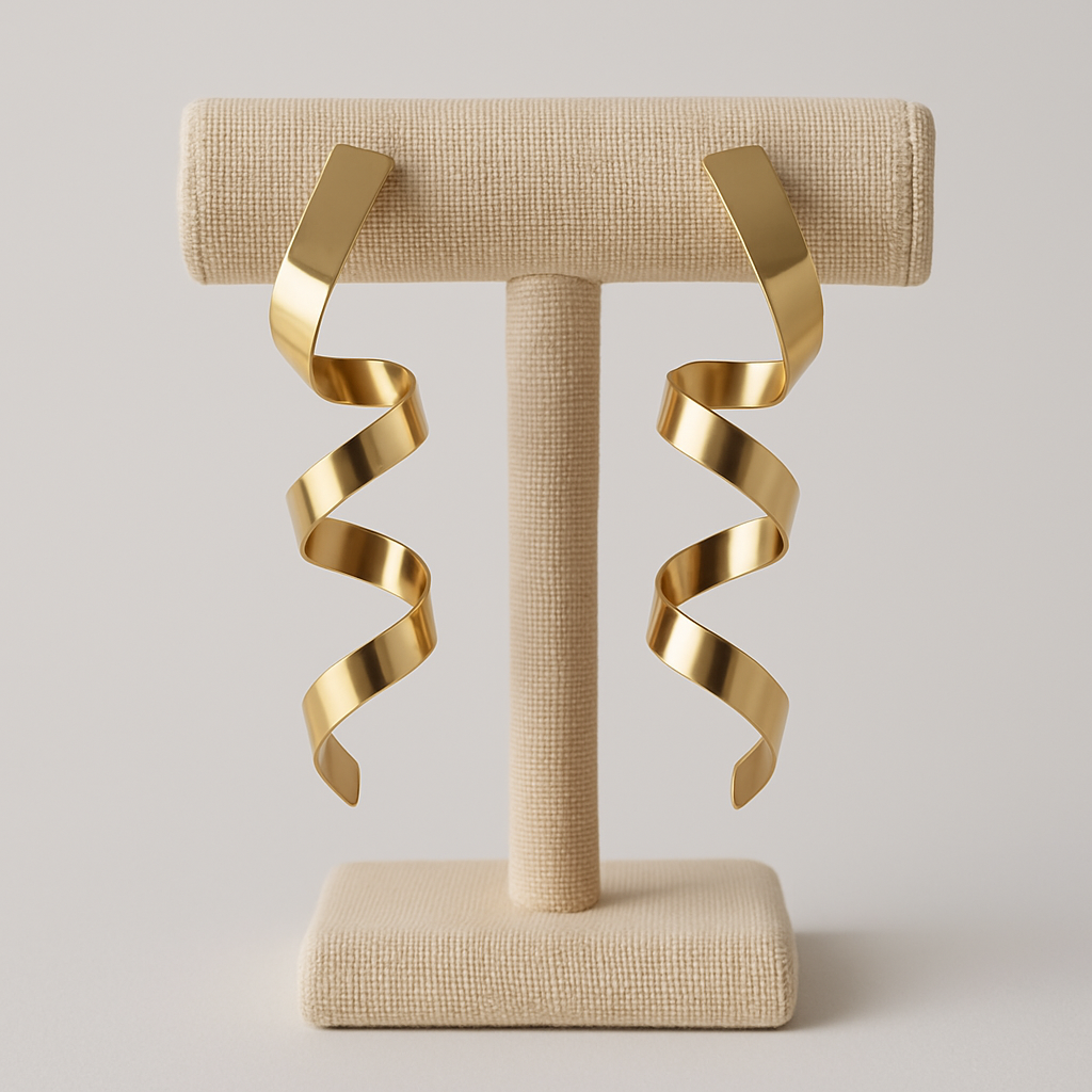 Pendientes Espiral Dorados en Acero