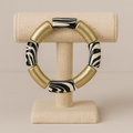 Pulsera Elástica Dorada y Cebra