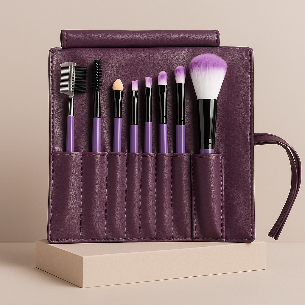 Set de Brochas Mini de Maquillaje con Estuche