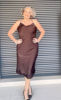 Vestido Lencero Marrón Chocolate
