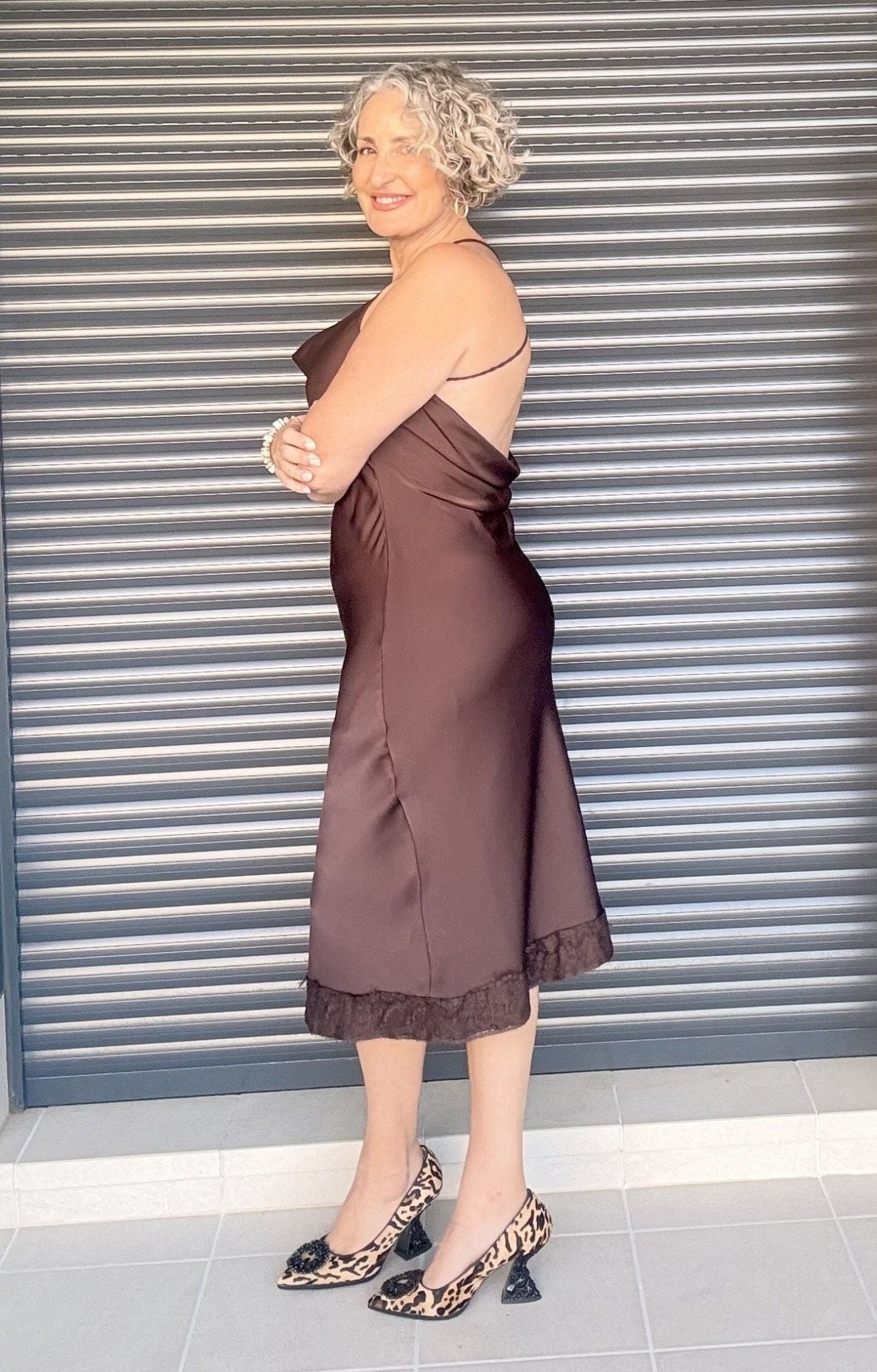 Vestido Lencero Marrón Chocolate - Siro Modas