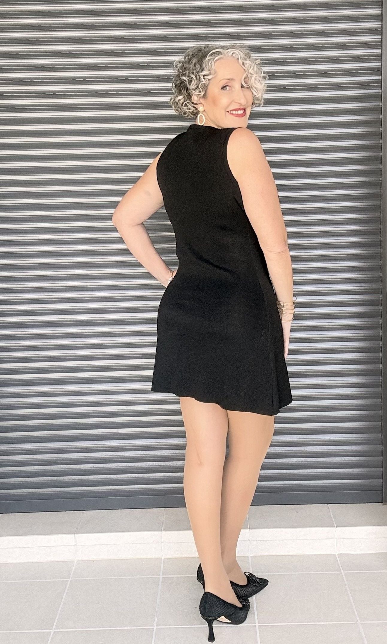 Vestido Negro Grace Pedrería Plateada