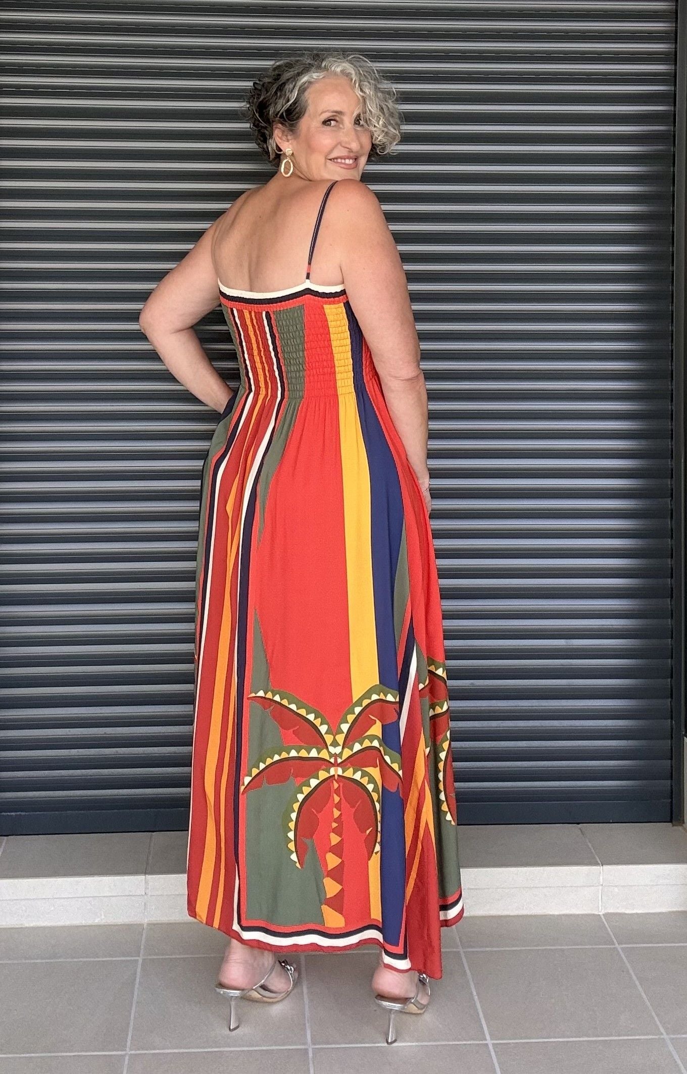 Vestido Largo Estampado Tropical