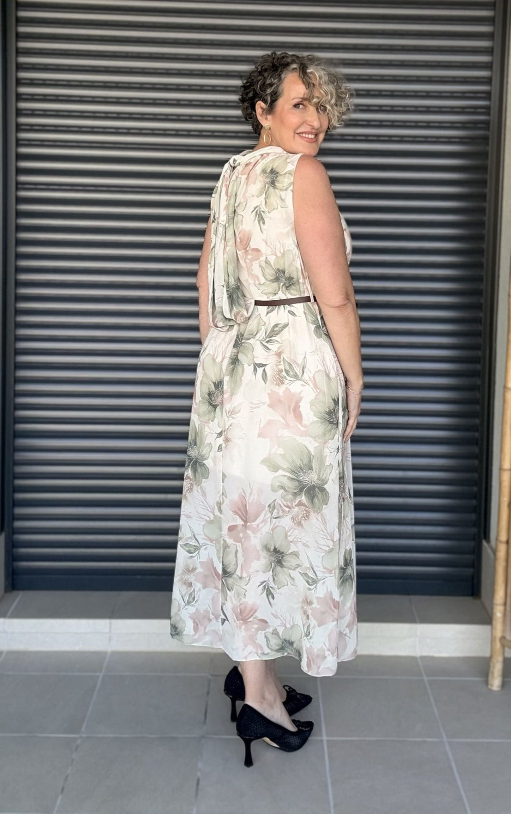 Vestido Largo Floral con Lazada
