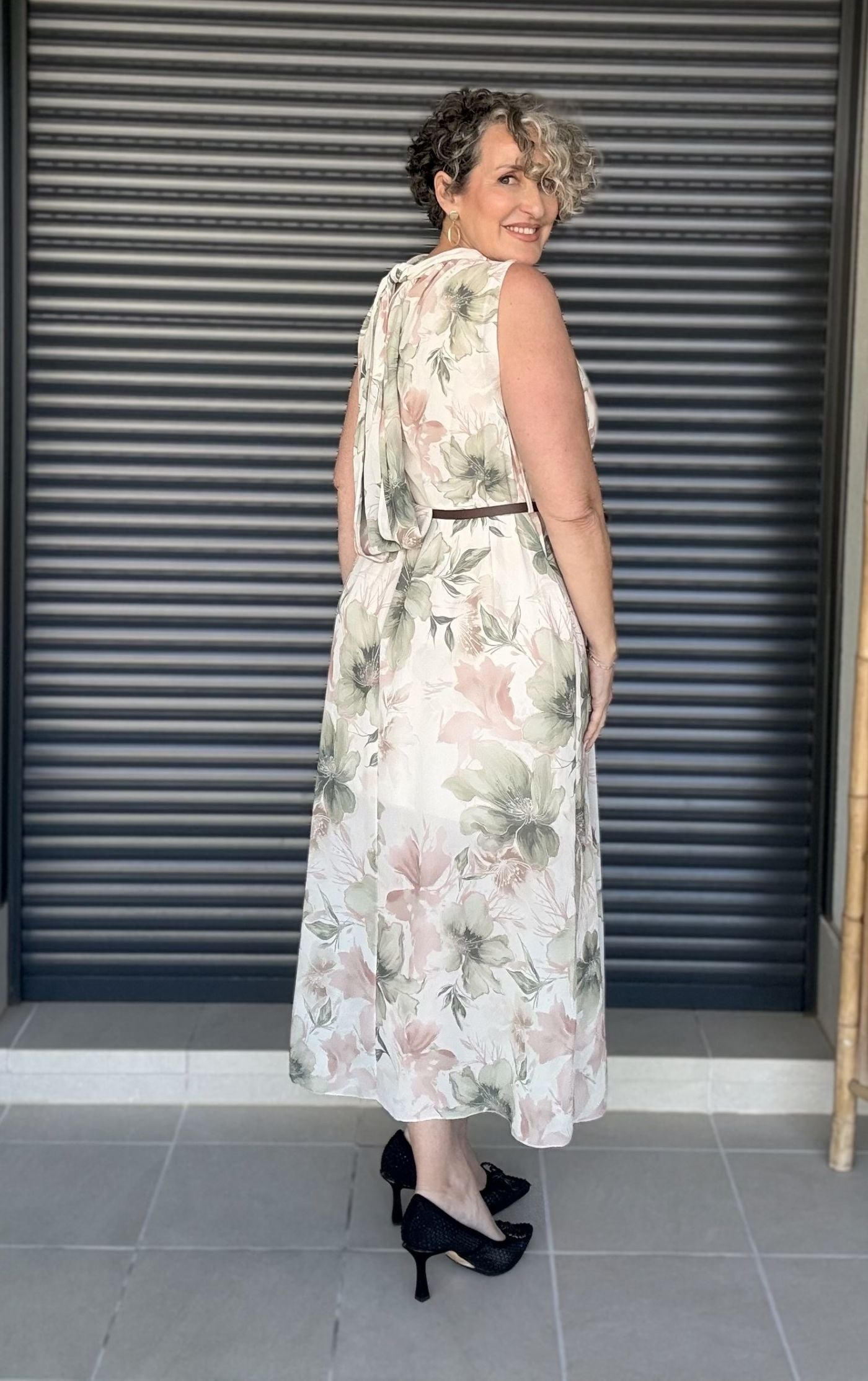 Vestido Largo Floral con Lazada