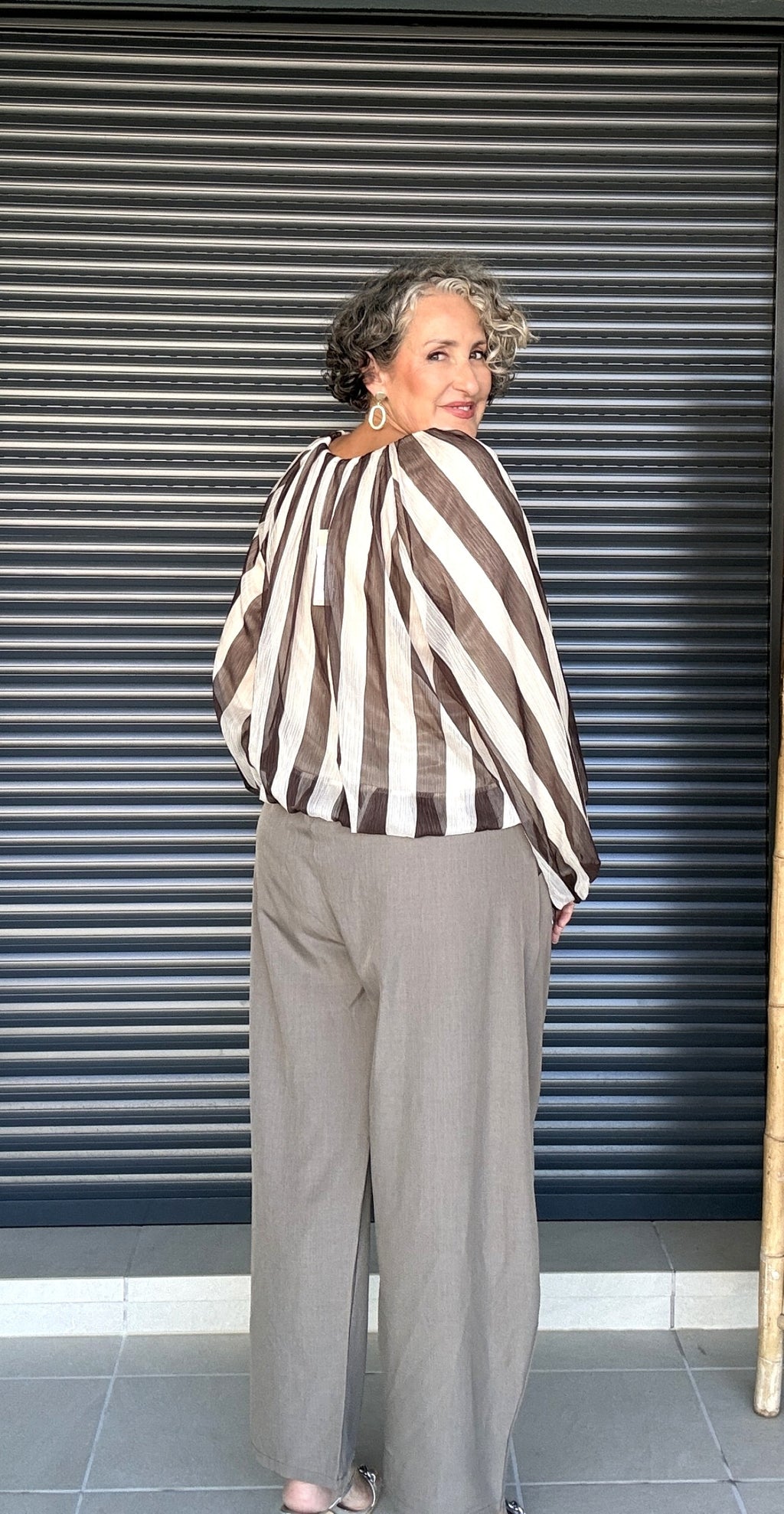 Pantalón Globo Taupe con Cinturón