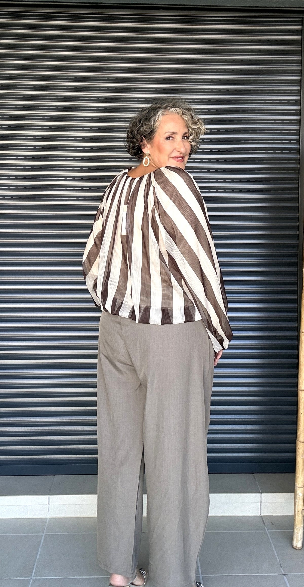 Pantalón Globo Taupe con Cinturón