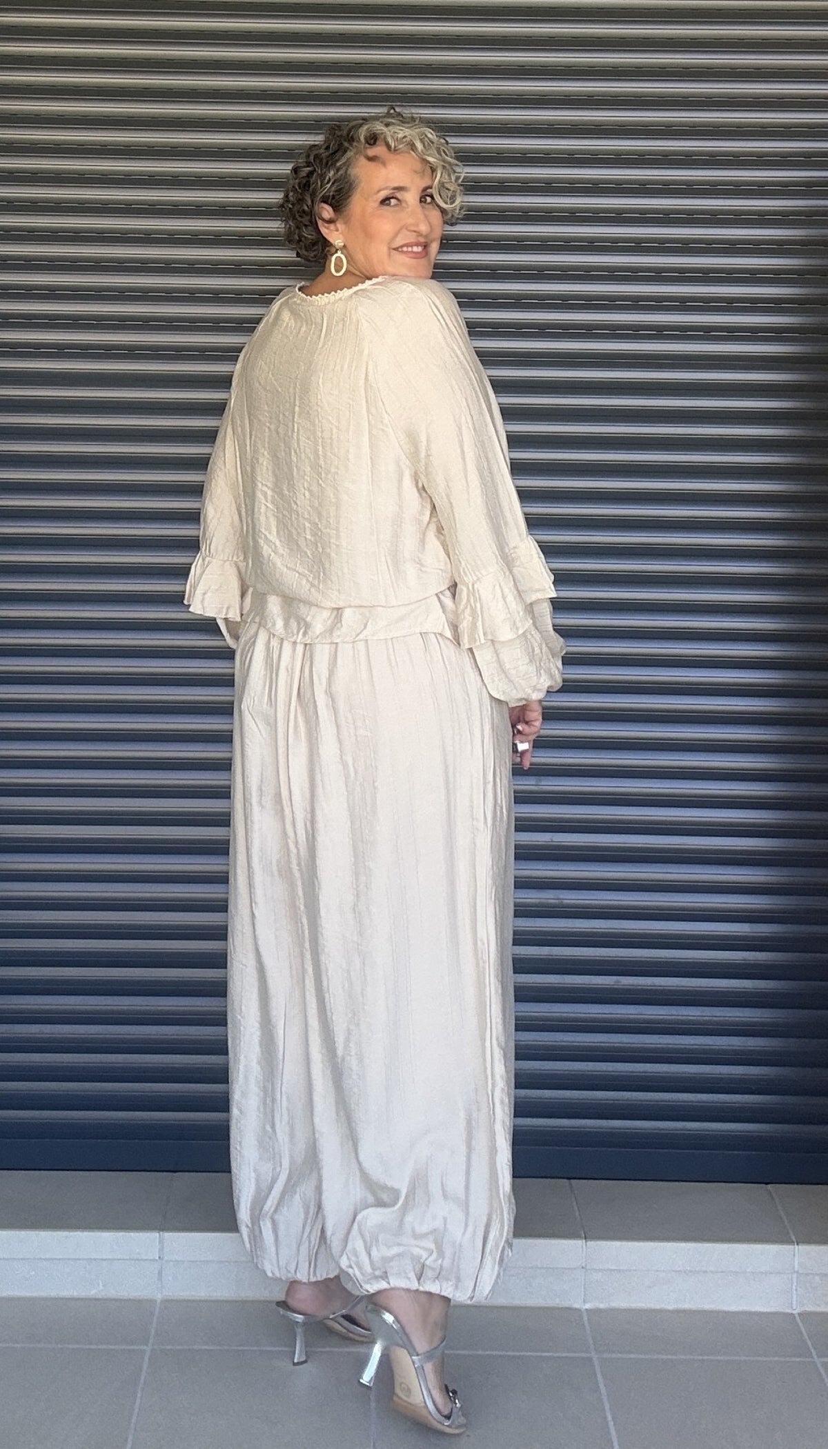 Pantalón Boho Chic Bombacho Beige
