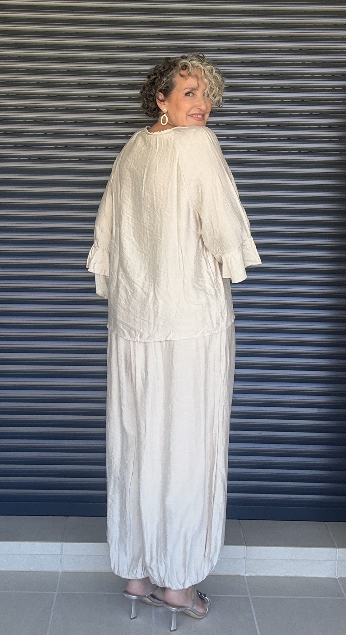 Pantalón Boho Chic Bombacho Beige