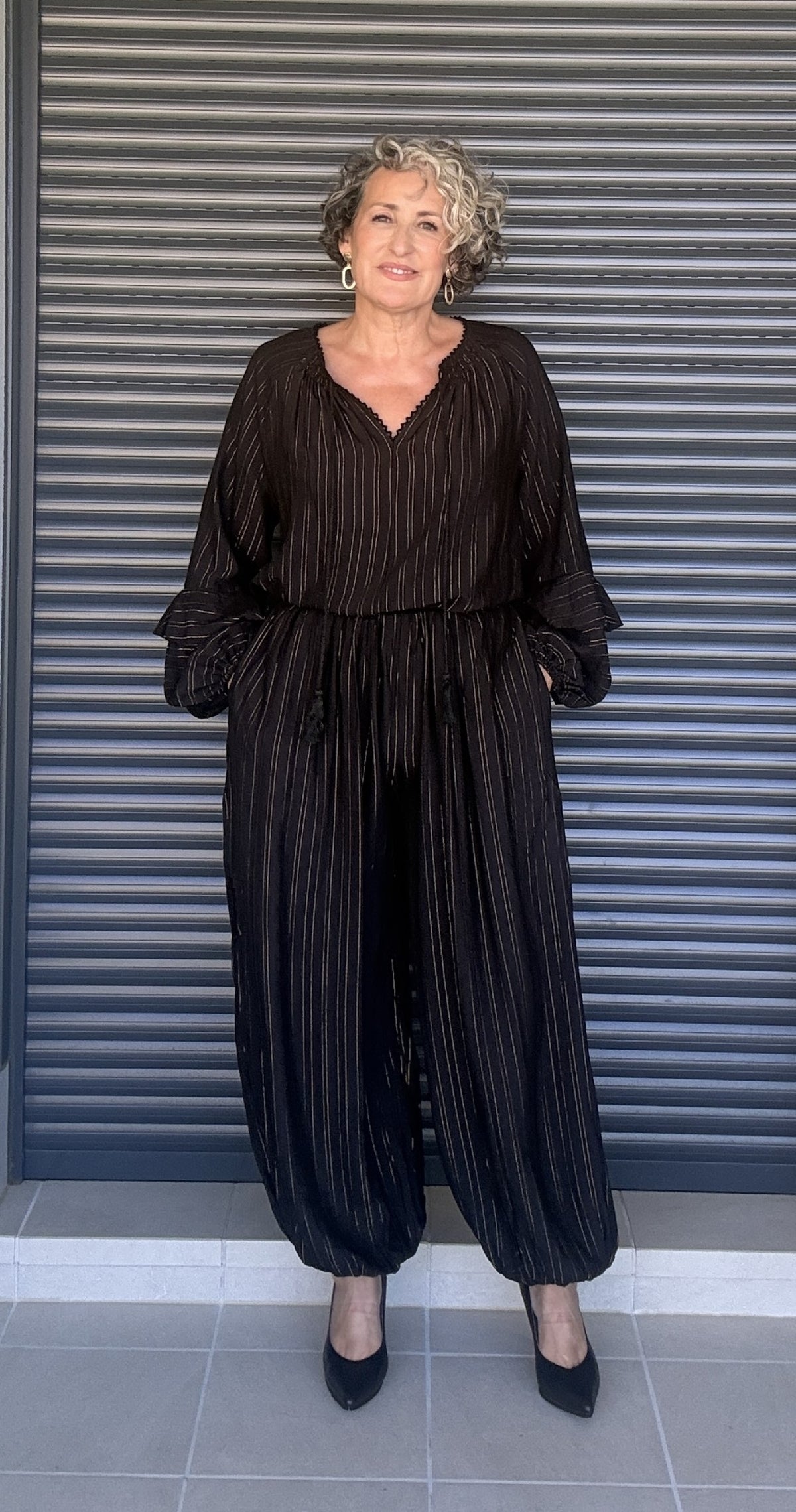 Pantalón Boho Chic Bombacho Negro