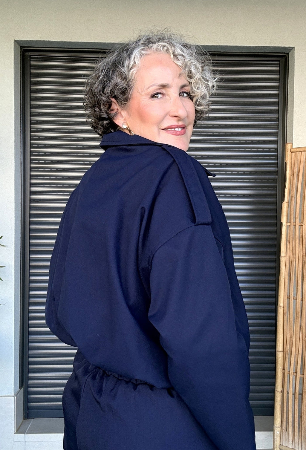Bomber azul marino - look completo con pantalón
