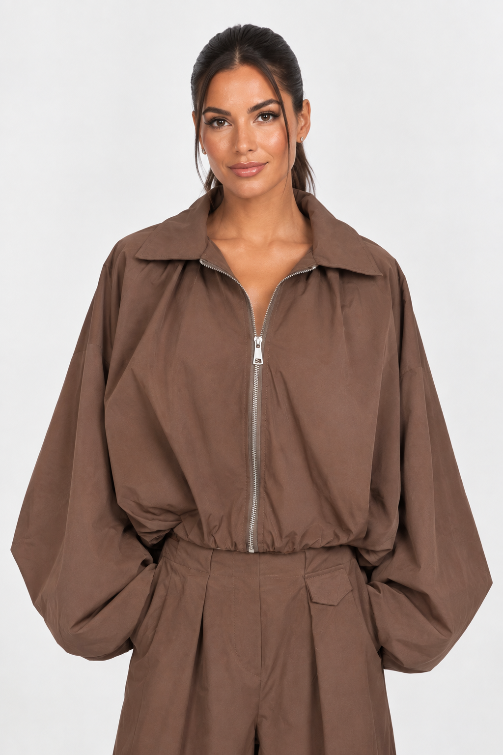 Bomber Marrón Gabardina