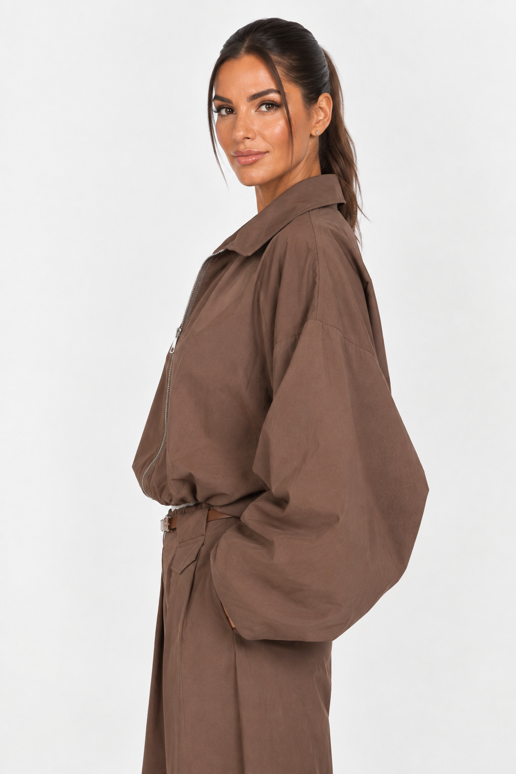 Bomber Marrón Gabardina