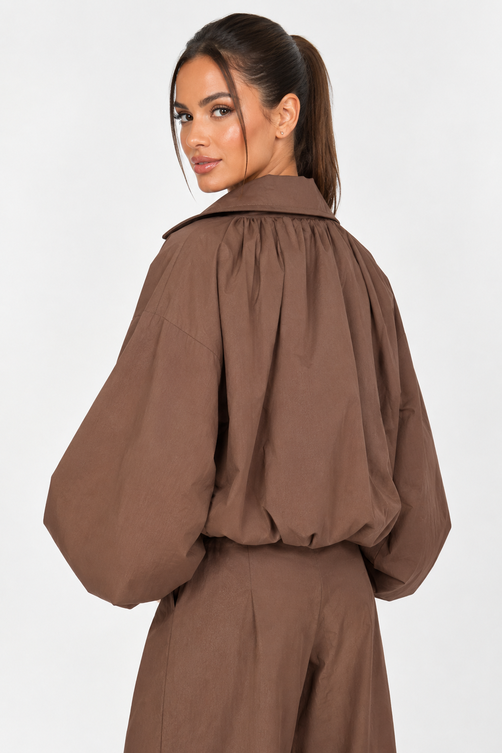 Bomber Marrón Gabardina