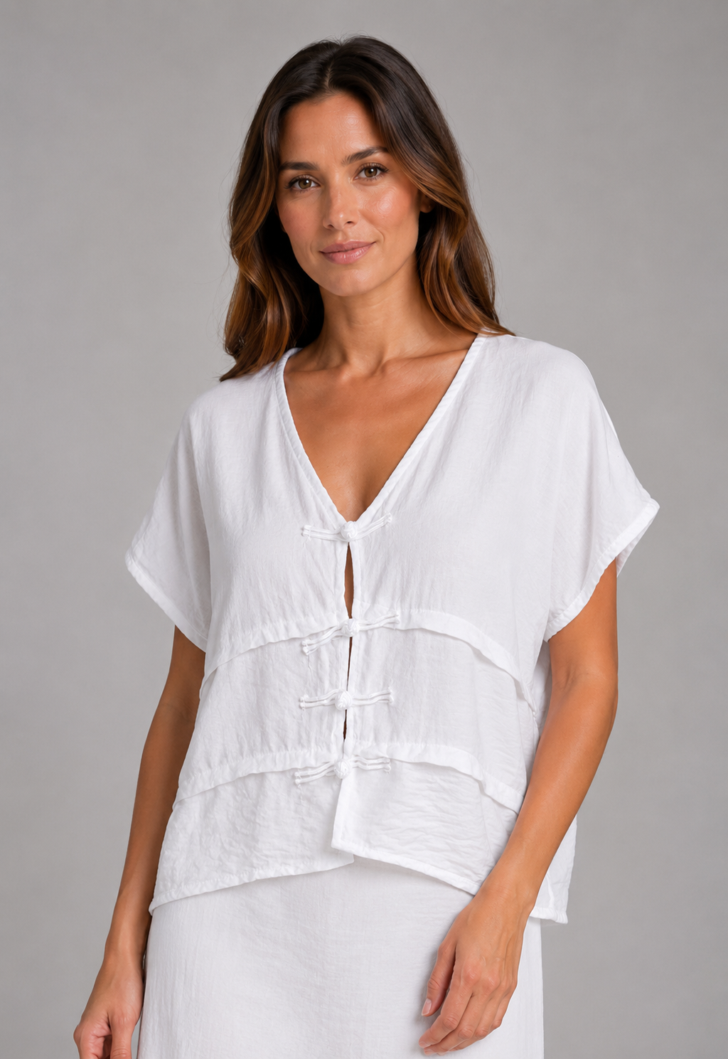 Conjunto Ibicenco Falda y Blusa Blanco