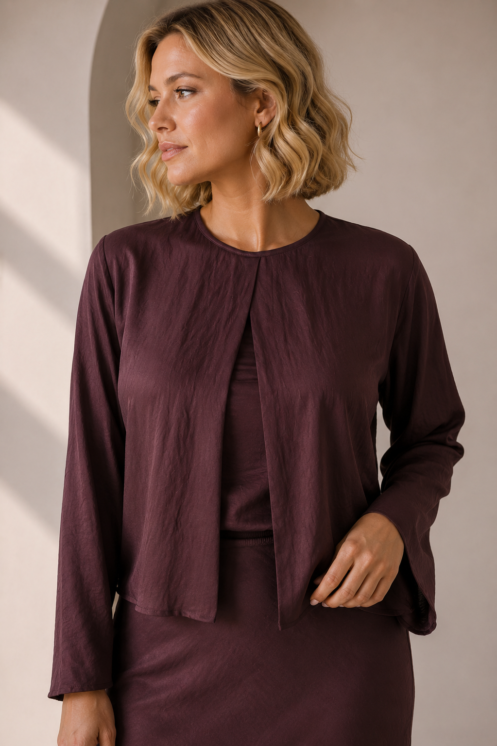 Conjunto Tres Piezas Satinado
