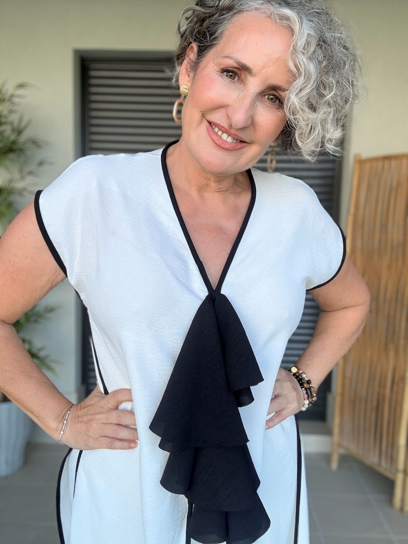 Ensemble Palazzo Blanc avec Détails Noirs