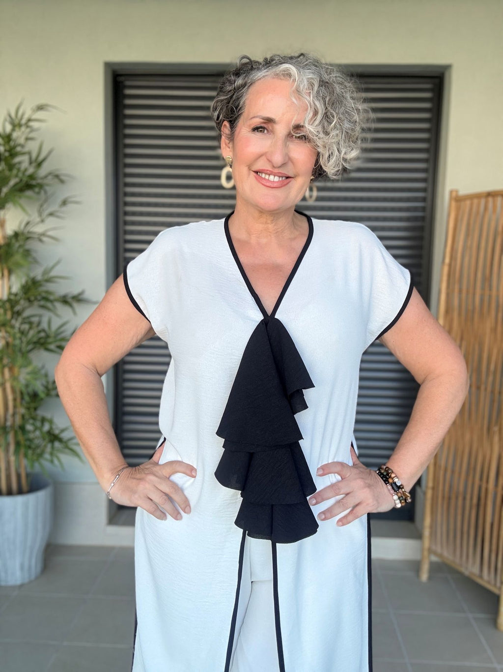 Ensemble Palazzo Blanc avec Détails Noirs