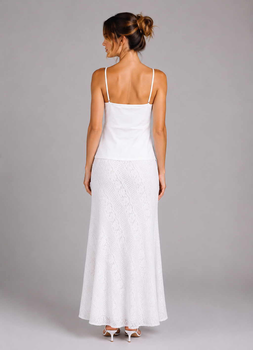 Falda Ibicenca Lentejuelas Blanca