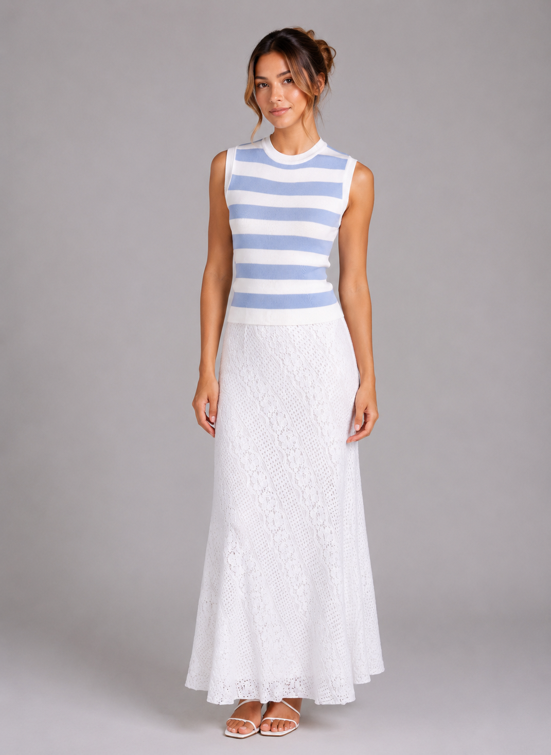 Falda Ibicenca Lentejuelas Blanca