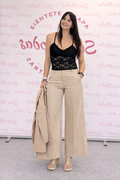 Conjunto Dos Piezas Blazer y Pantalón Palazzo Camel