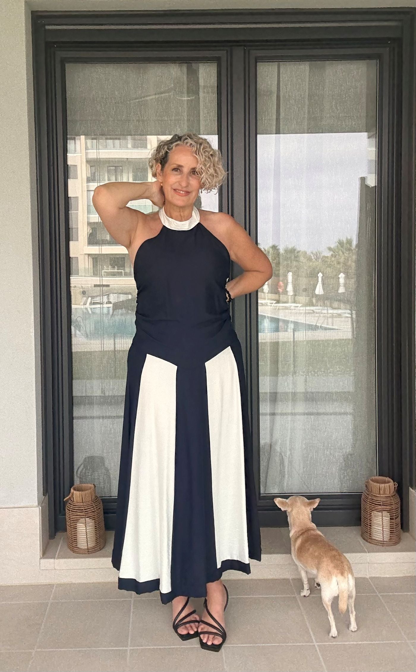 Conjunto Dos Piezas Marino y Blanco Lia